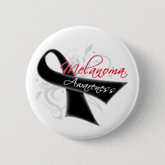 Scroll Ribbon Melanoma Awareness 6 Cm Round Badge