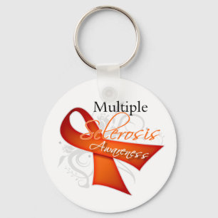 Scroll Ribbon - Multiple Sclerosis Awareness Key Ring