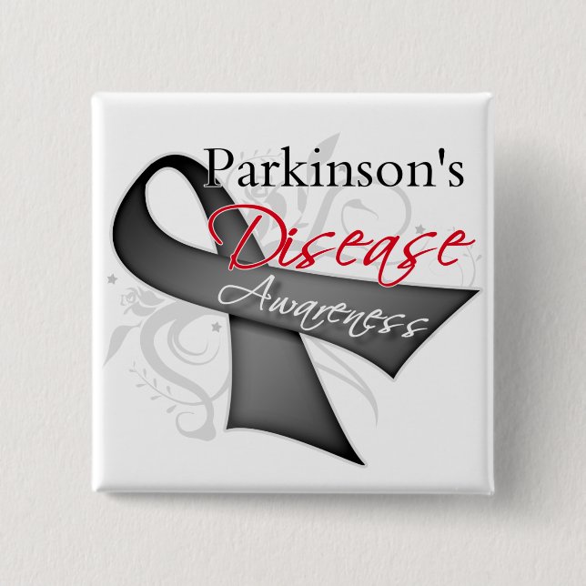 Scroll Ribbon - Parkinson's Disease Awareness 15 Cm Square Badge (Front)