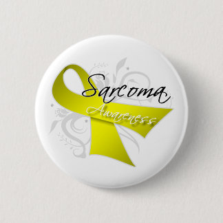 Scroll Ribbon Sarcoma Awareness 6 Cm Round Badge