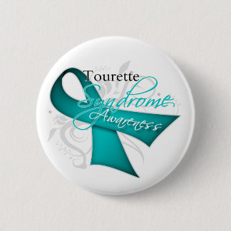 Scroll Ribbon - Tourette Syndrome Awareness 6 Cm Round Badge