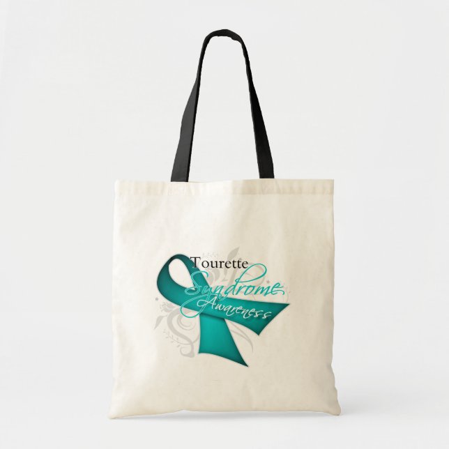Scroll Ribbon - Tourette Syndrome Awareness Tote Bag (Front)