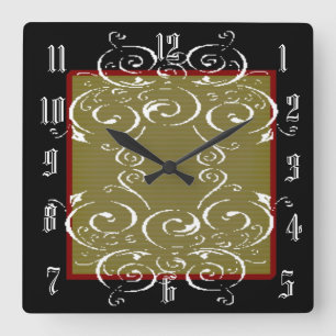 Scroll Square Wall Clock