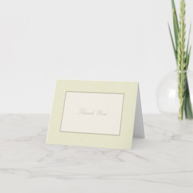 Scroll Thank You (sage) Card (Front)