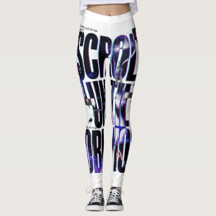 SCROLL UNTIL OBLIVION   Social Media Brutalist Typ Leggings