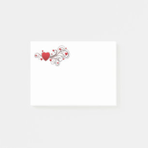 Scrolled Heart Post-it Notes