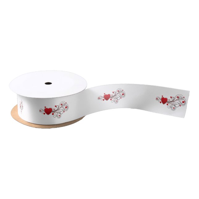 Scrolled Heart Satin Ribbon (Spool)
