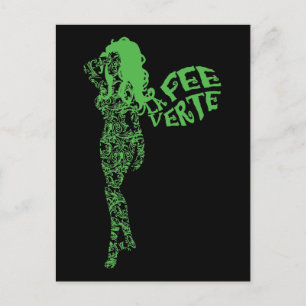 Scrolled La Fee Verte Postcard