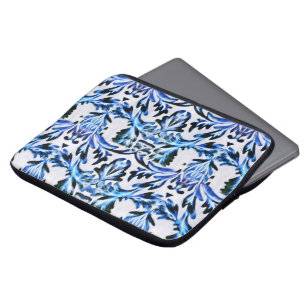 Scrolled Leaf Blue Laptop Sleeve