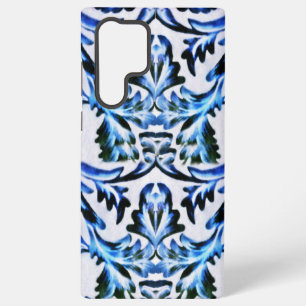 Scrolled Leaf Blue Samsung Galaxy Case