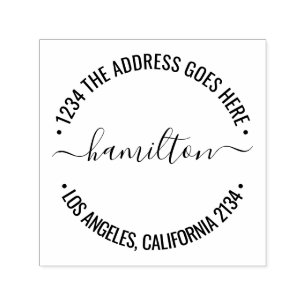 Scrolled Text Typography personalised custom Self-inking Stamp