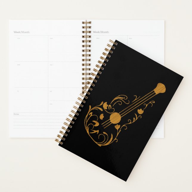 Scrolled Wood Guitar Planner (Display)