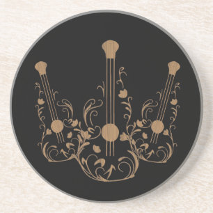 Scrolled Wood Guitars Coaster