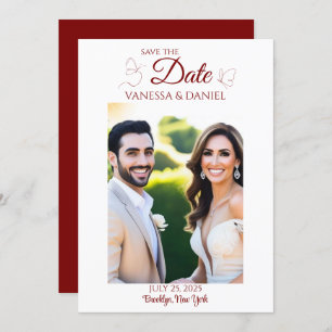 Scrolling Butterfly Save The Date Photo Card