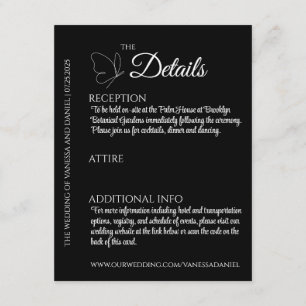 Scrolling Butterfly Wedding Details Enclosure Card