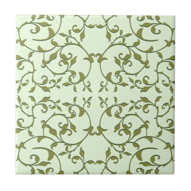 Scrolling Olive Leaves Tile (Front)