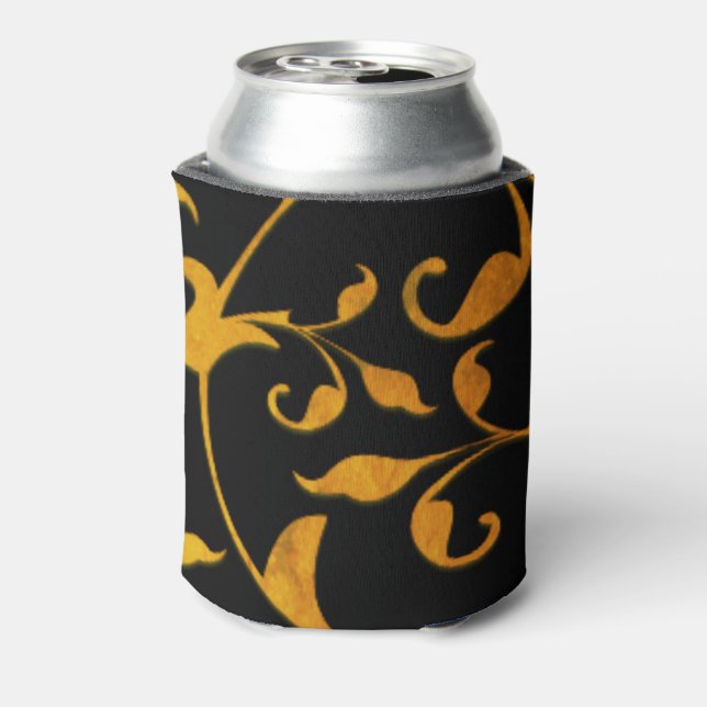 Scrolling Rust and Black Can Cooler (Can Back)