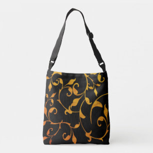 Scrolling Rust and Black Crossbody Bag
