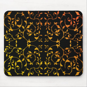 Scrolling Rust and Black Silky Mouse Mat