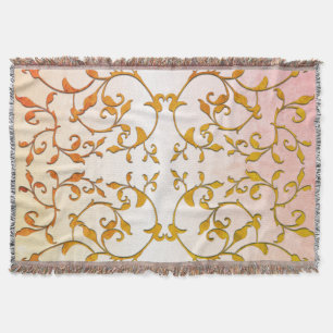 Scrolling Rust Throw Blanket