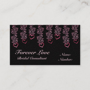 Scrolling Vine Hearts Business Card
