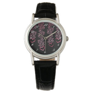 Scrolling Vine Hearts Wrist Watch
