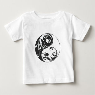 Scrolling Yin & Yang (black) Baby T-Shirt