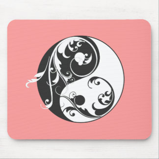 Scrolling Yin & Yang (black) Mouse Mat