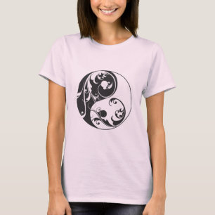 Scrolling Yin & Yang (black) T-Shirt
