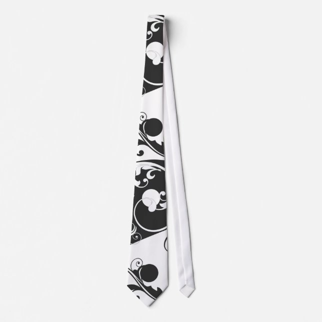 Scrolling Yin & Yang (black) Tie (Front)