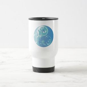 Scrolling Yin & Yang (Earth blues) Travel Mug