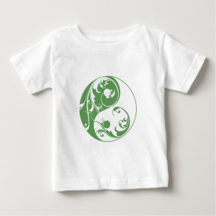 Scrolling Yin & Yang (green) Baby T-Shirt