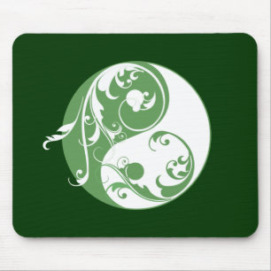 Scrolling Yin & Yang (green) Mouse Mat