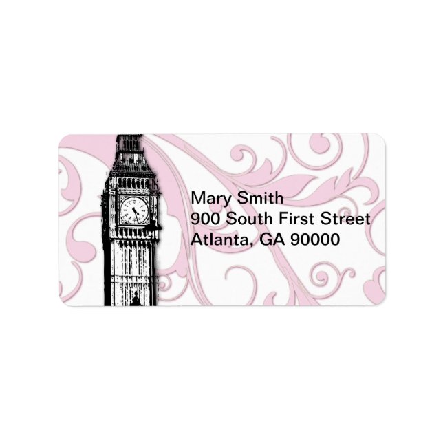 Scrolls and Big Ben Label (Front)