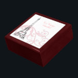 Scrolls and Eiffel Tower - Pink Gift Box<br><div class="desc">Lovely pink scrolls and swirls and a black line art of the Eiffel Tower.  The perfect gift!</div>