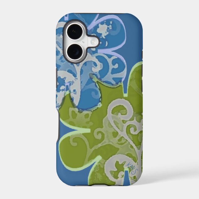 Scrolls n Flowers (blue/green) (Back)