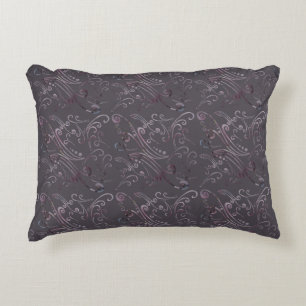 Scrolls on Dark Grey Decorative Cushion