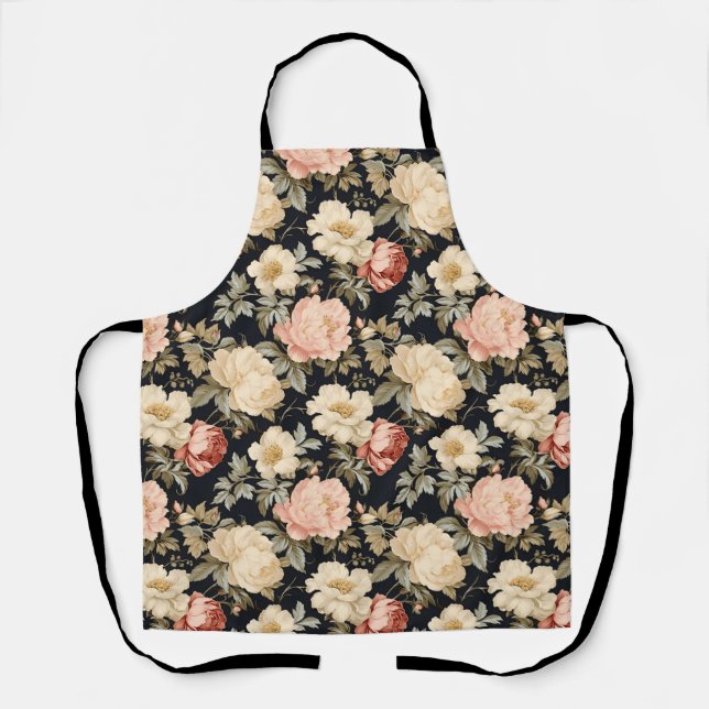 Scrolls with roses Victorian style Apron (Front)