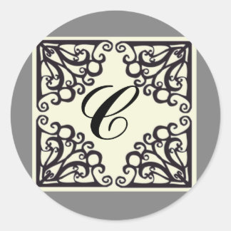 Scrollwork Sticker Personalised Initial