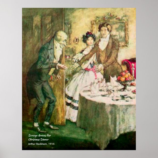 Scrooge A Christmas Carol Vintage Illustration  Poster (Front)