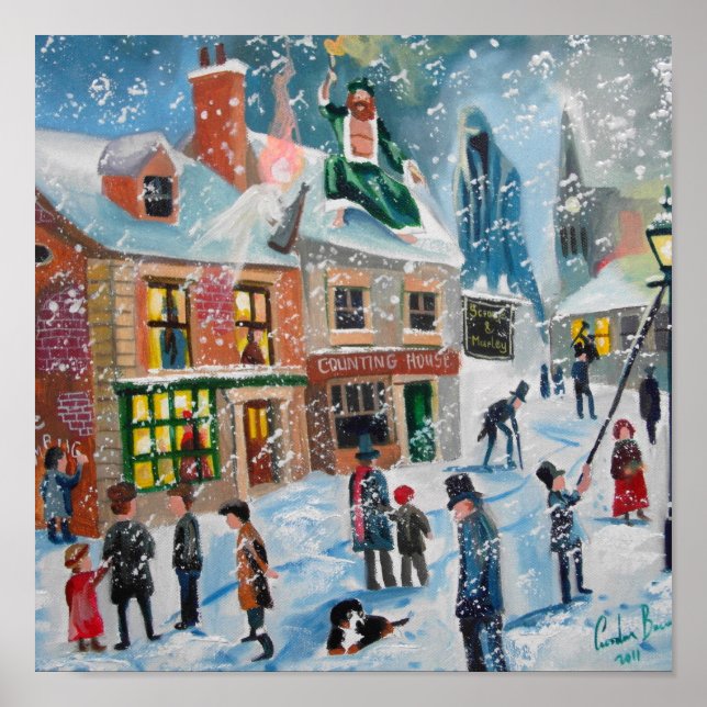 Scrooge A Christmas Carol winter snow scene ghosts Poster (Front)