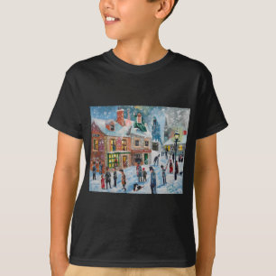 Scrooge A Christmas Carol winter snow scene ghosts T-Shirt