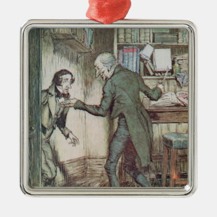 Scrooge and Bob Cratchit Metal Tree Decoration