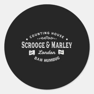Scrooge and Marley Counting House Christmas Carol  Classic Round Sticker