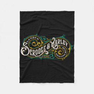 Scrooge And Marley Counting House Christmas Carol Fleece Blanket