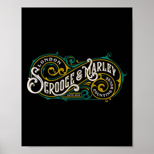 Scrooge And Marley Counting House Christmas Carol Poster