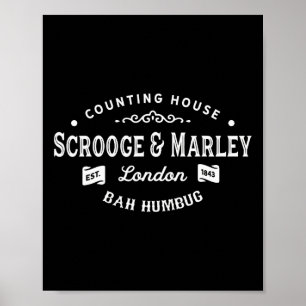 Scrooge and Marley Counting House Christmas Carol  Poster