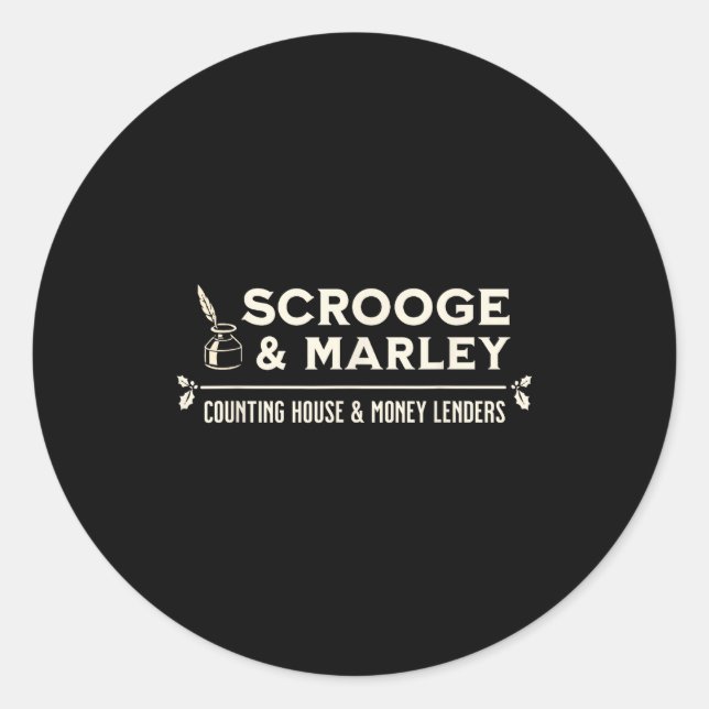 Scrooge And Marley Counting House Ens  Classic Round Sticker (Front)