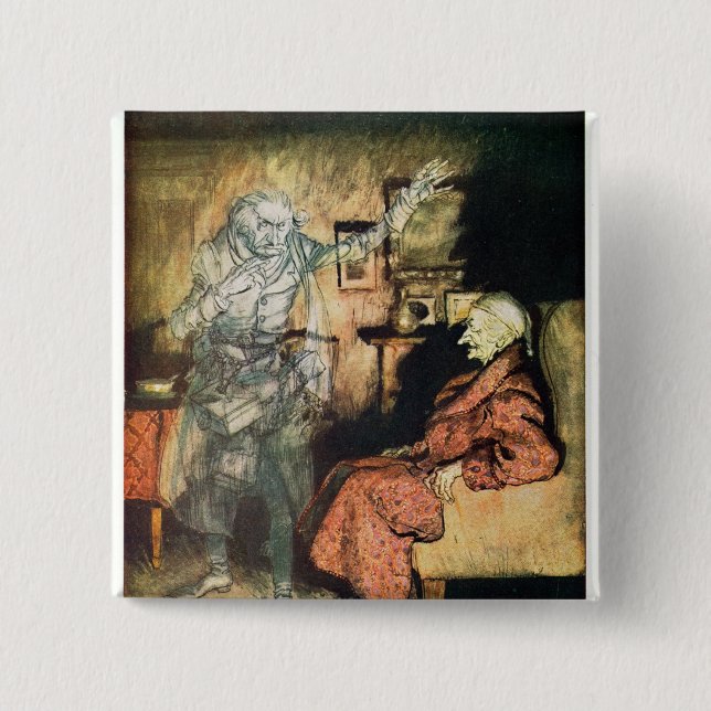 Scrooge and The Ghost of Marley 15 Cm Square Badge (Front)