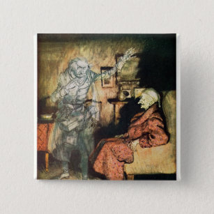 Scrooge and The Ghost of Marley 15 Cm Square Badge